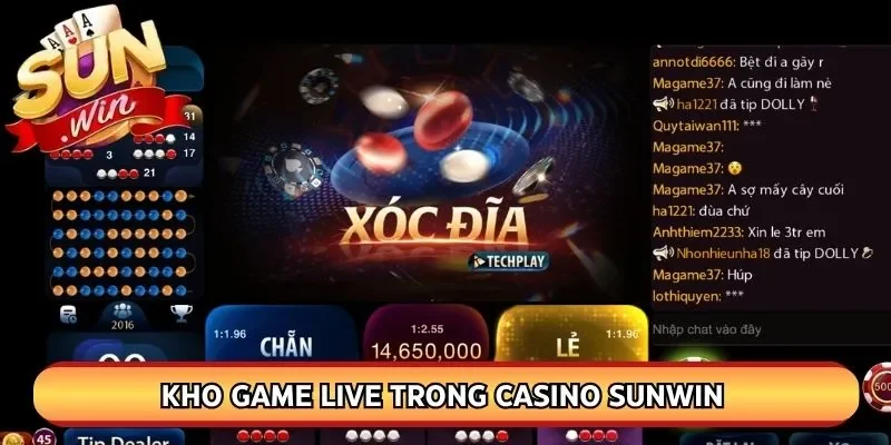 Kho trò live trong casino Sunwin đến từ nhiều nhà cung cấp quốc tế