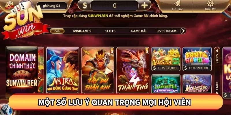 Một số lưu ý quan trọng mọi hội viên cần phải tuân thủ